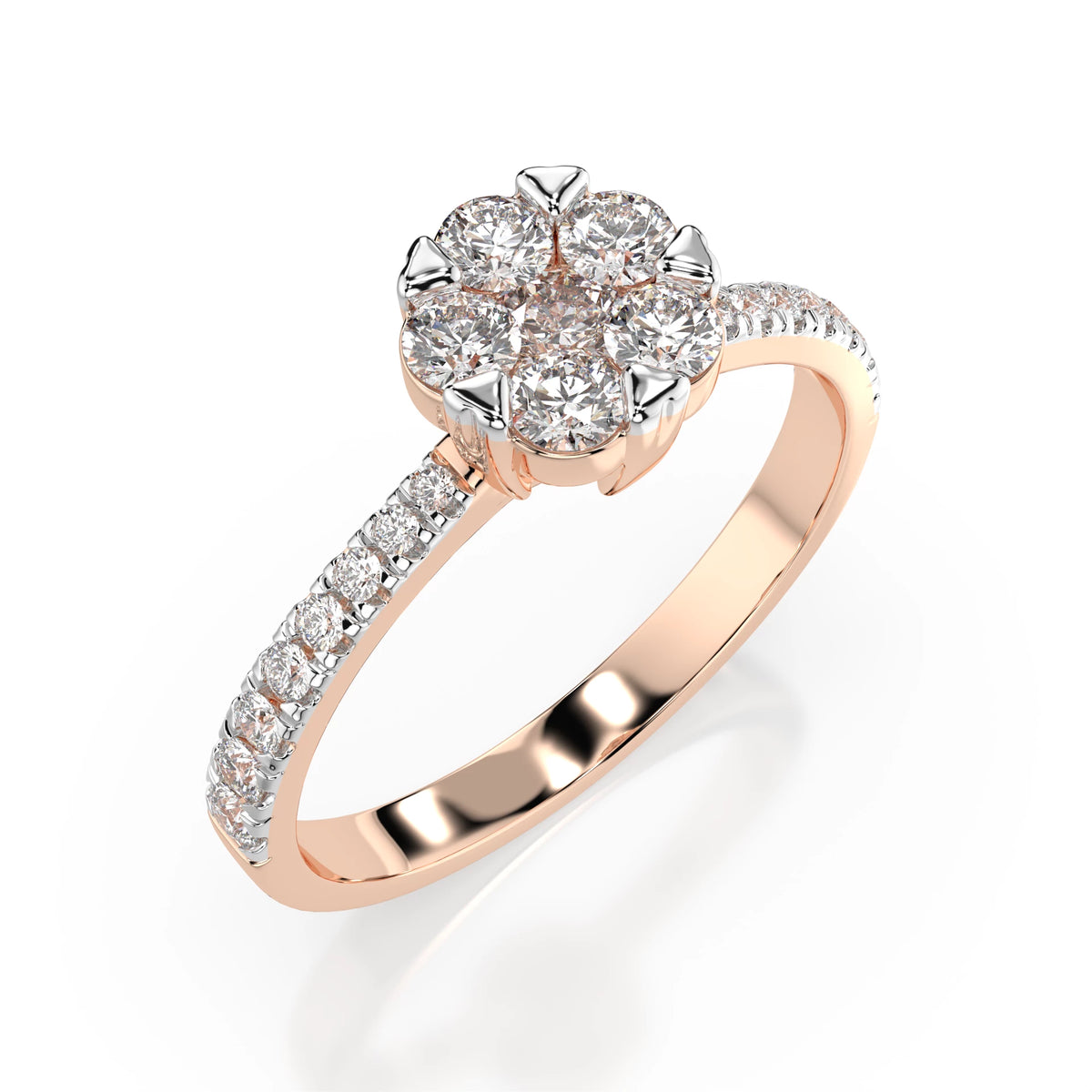 Inel din Aur cu Diamante, Forma Rotund Briliant, 0,58 CT