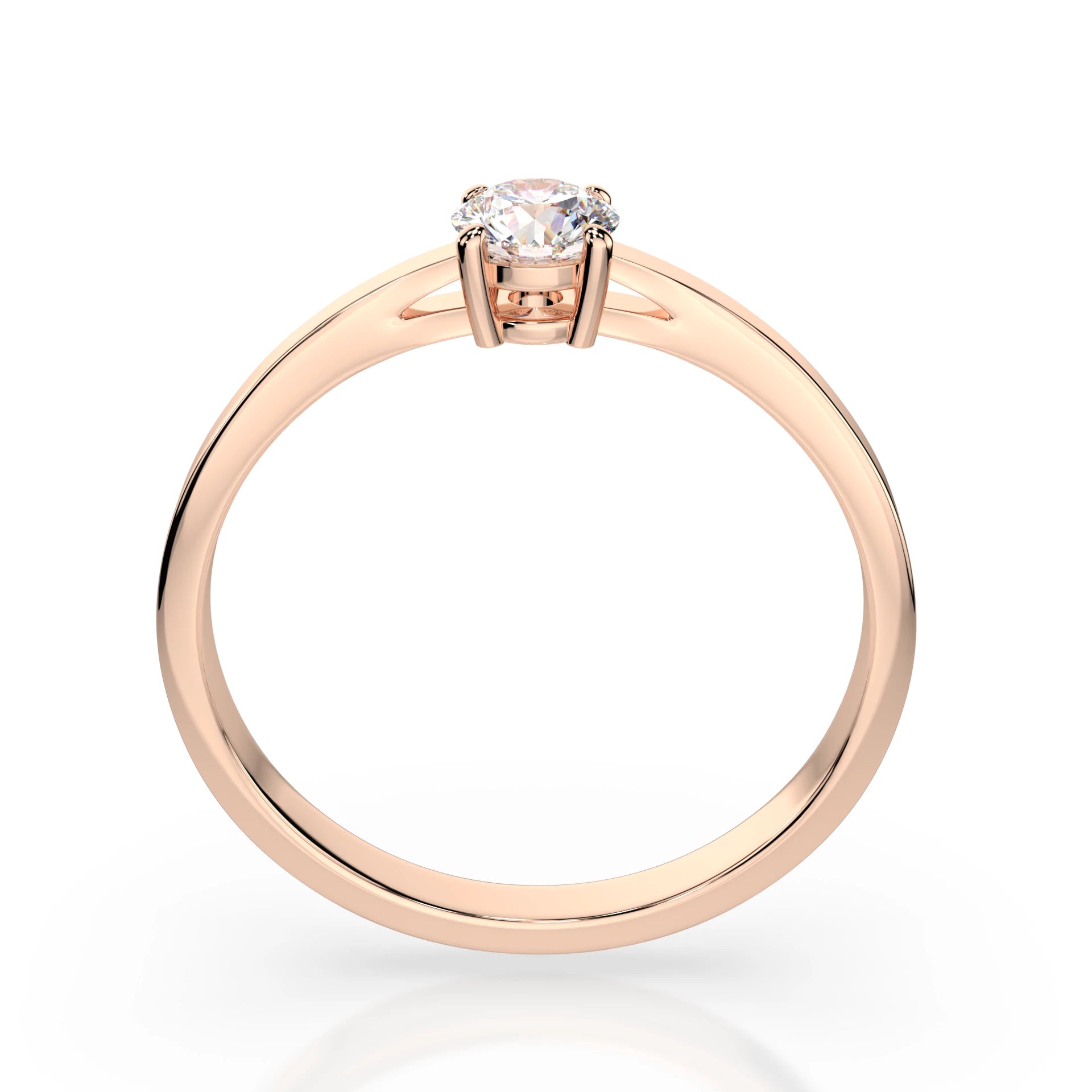 Inel de Logodnă Solitaire din Aur, Diamant Rotund Briliant 0.30 CT