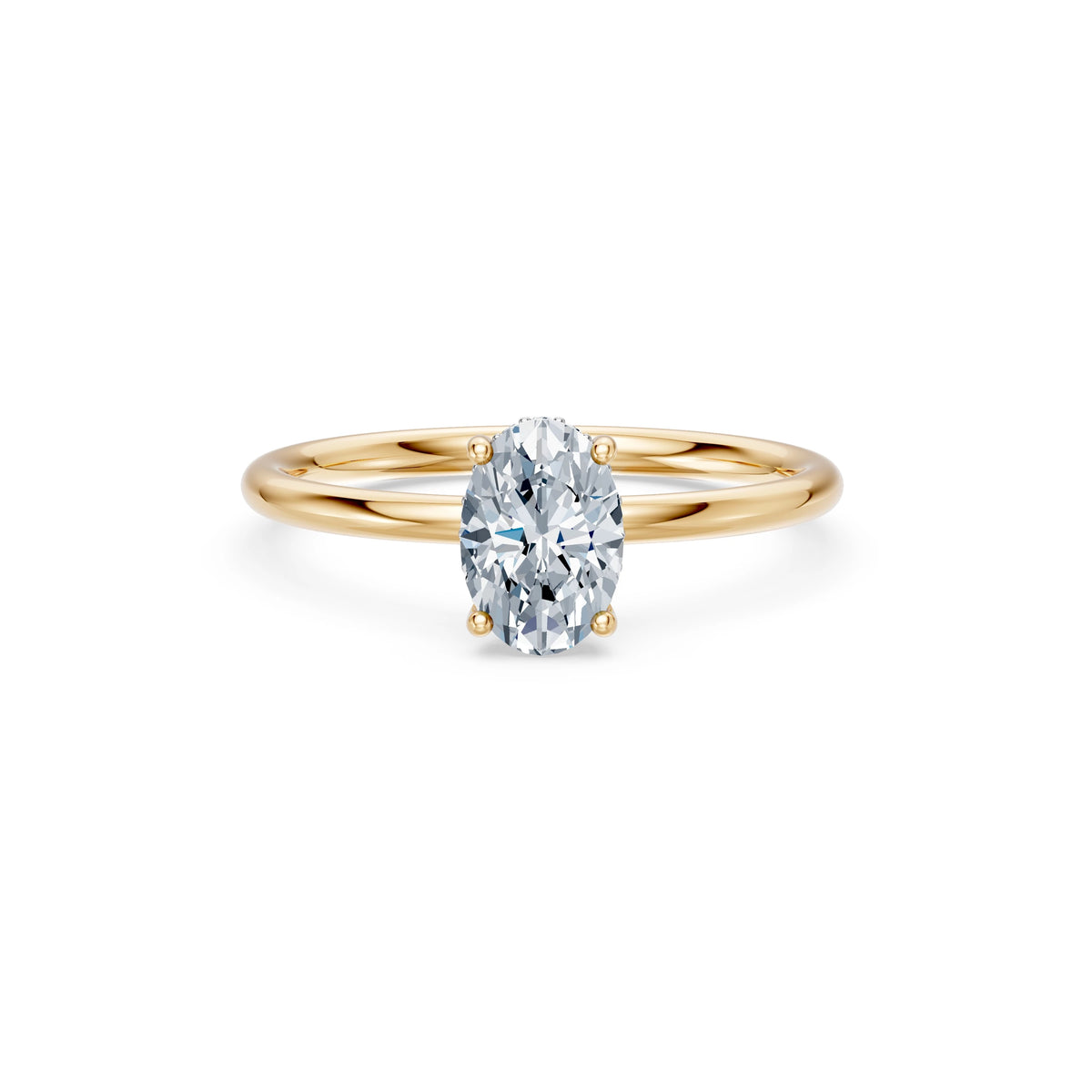 Inel de Logodnă Solitaire din Aur, Diamant Oval 1,00 CT