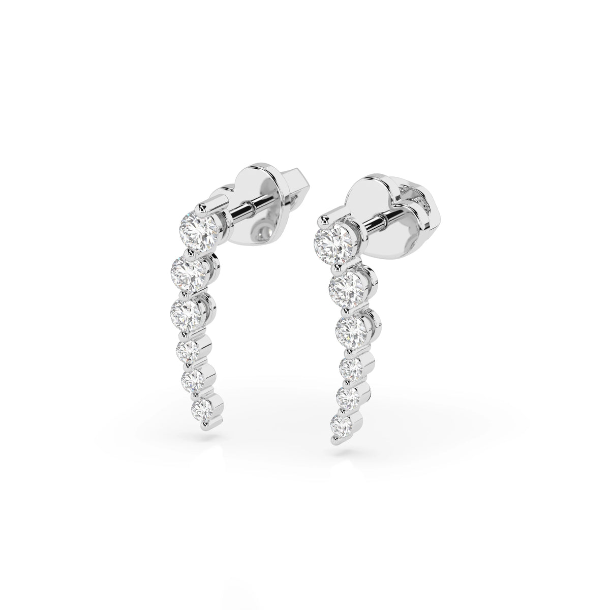 Cercei din Aur cu Diamante, Forma Rotund Briliant, 0,35 CT