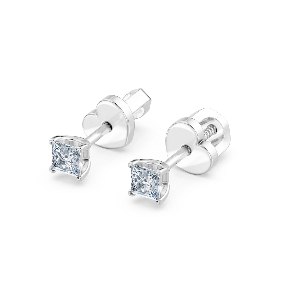 Cercei din Aur cu Diamante, Forma Princess, 0,34 CT