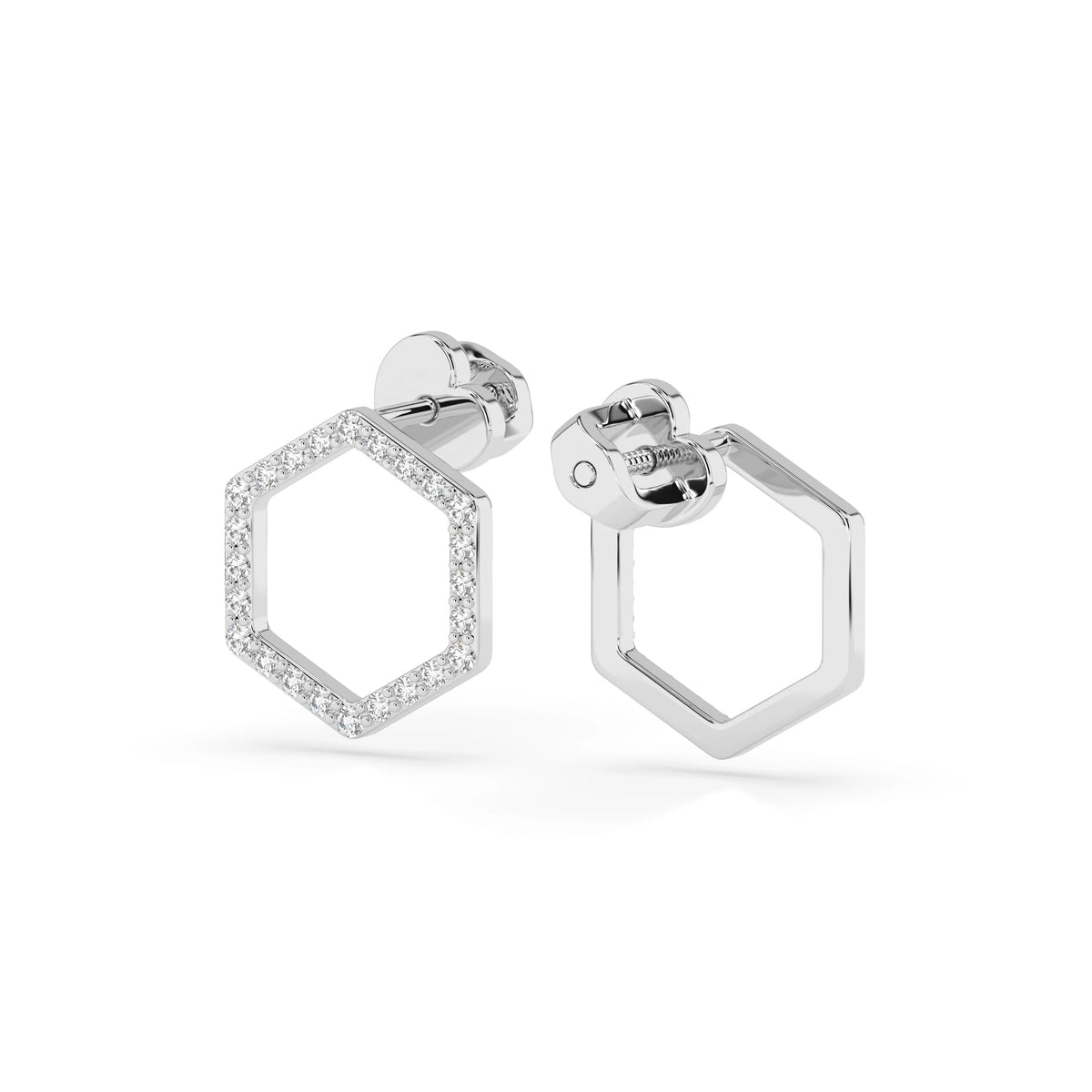 Cercei din Aur cu Diamante, Forma Rotund Briliant, 0,29 CT