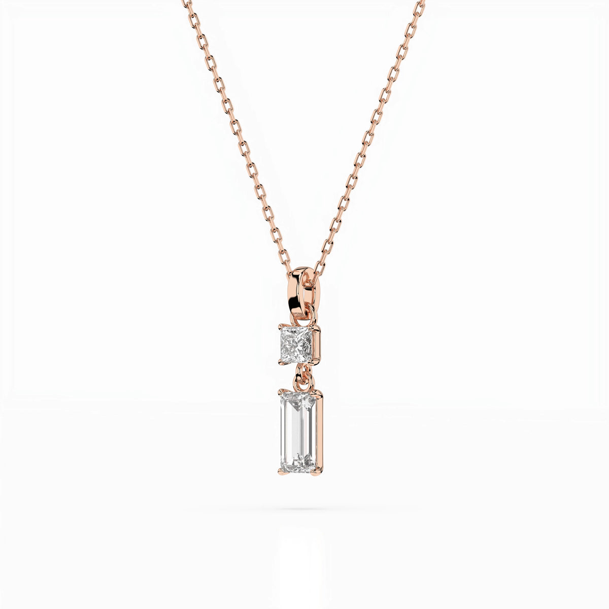 Colier din Aur cu Diamante, Forma Baguette, 0,40 CT