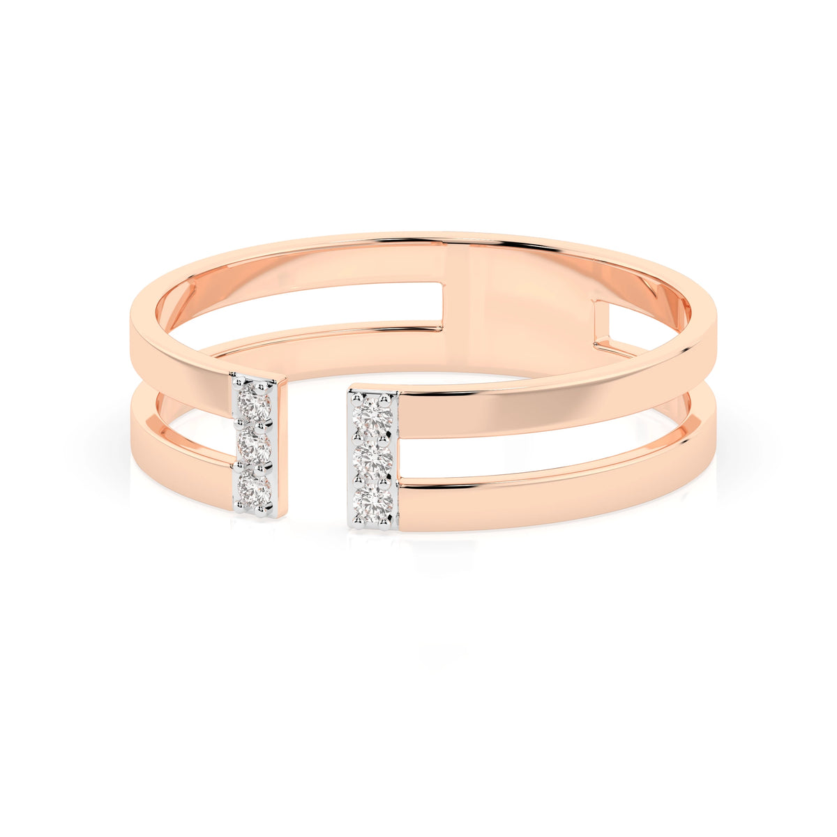 Inel din Aur cu Diamante, Forma Rotund Briliant, 0,06 CT