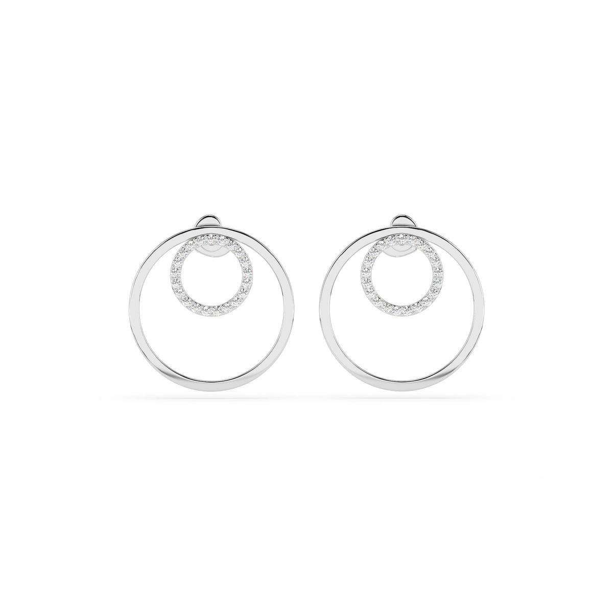 Cercei din Aur cu Diamante, Forma Rotund Briliant, 0,25 CT