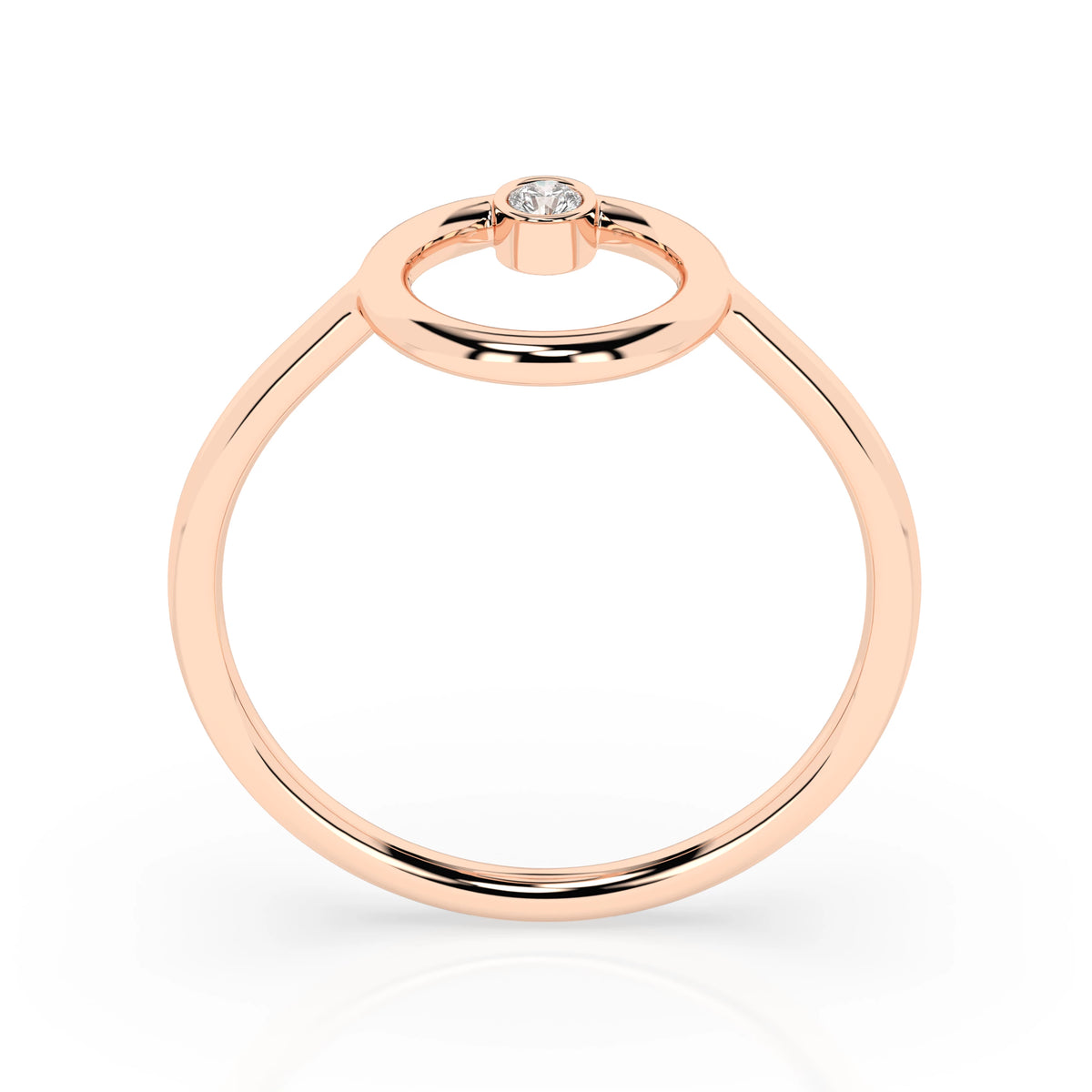 Inel din Aur cu Diamant, Forma Rotund Briliant, 0,03 CT