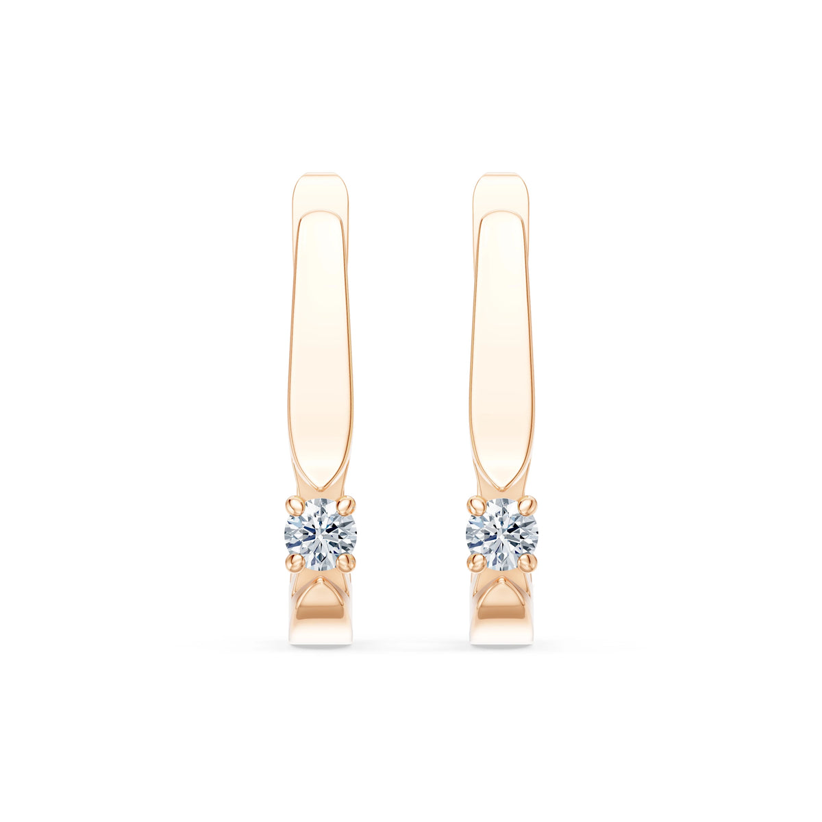 Cercei din Aur cu Diamante, Forma Rotund Briliant, 0,15 CT