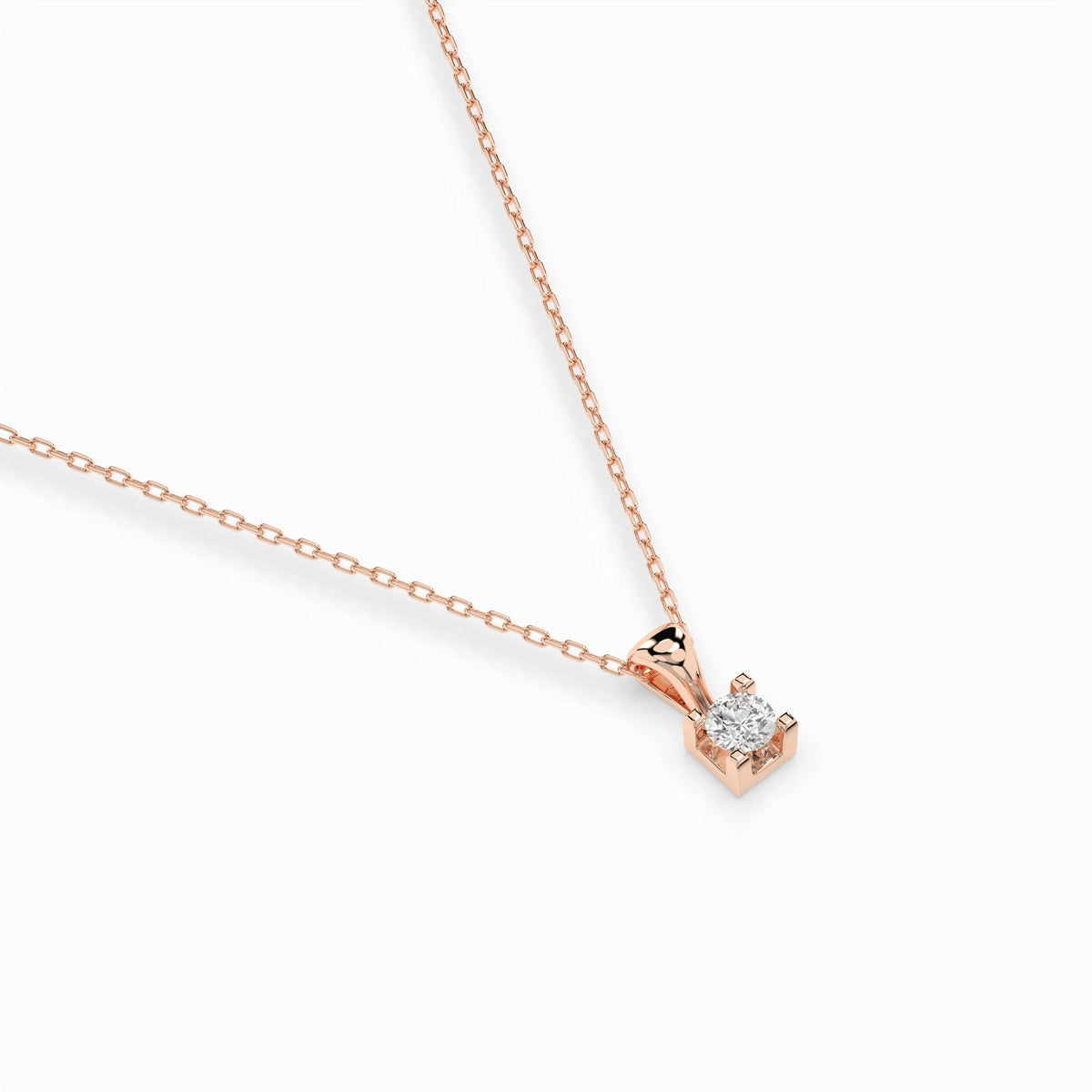 Colier din Aur cu Diamant, Forma Rotund Briliant, 0,08 CT