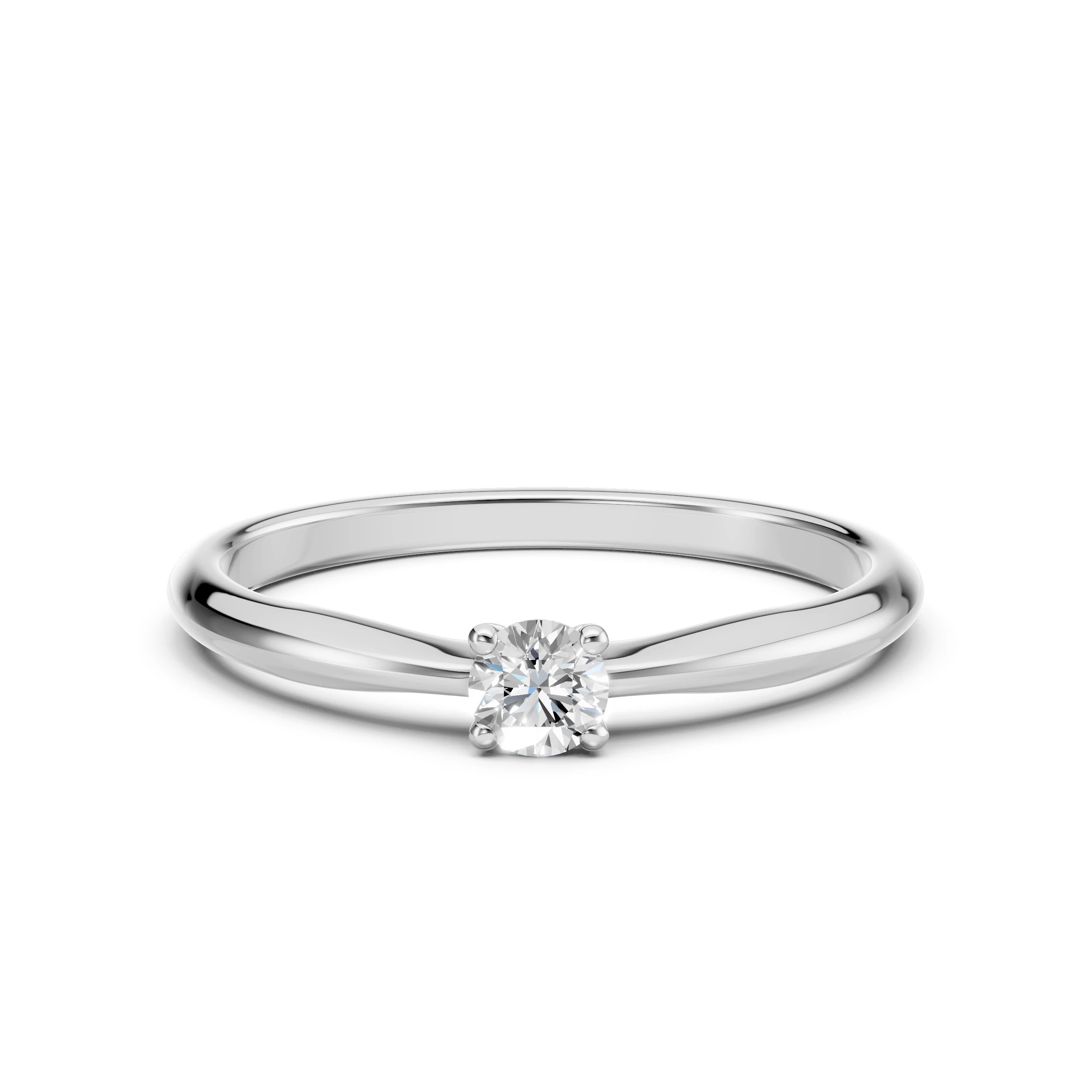 Inel de Logodnă Solitaire din Aur, Diamant Rotund Briliant 0.20 CT