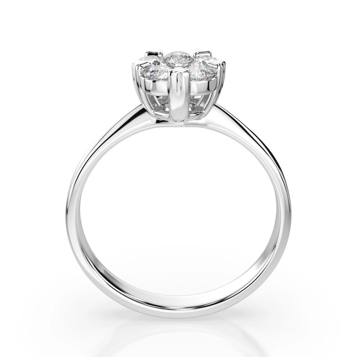 Inel din Aur cu Diamante, Forma Rotund Briliant, 0,58 CT