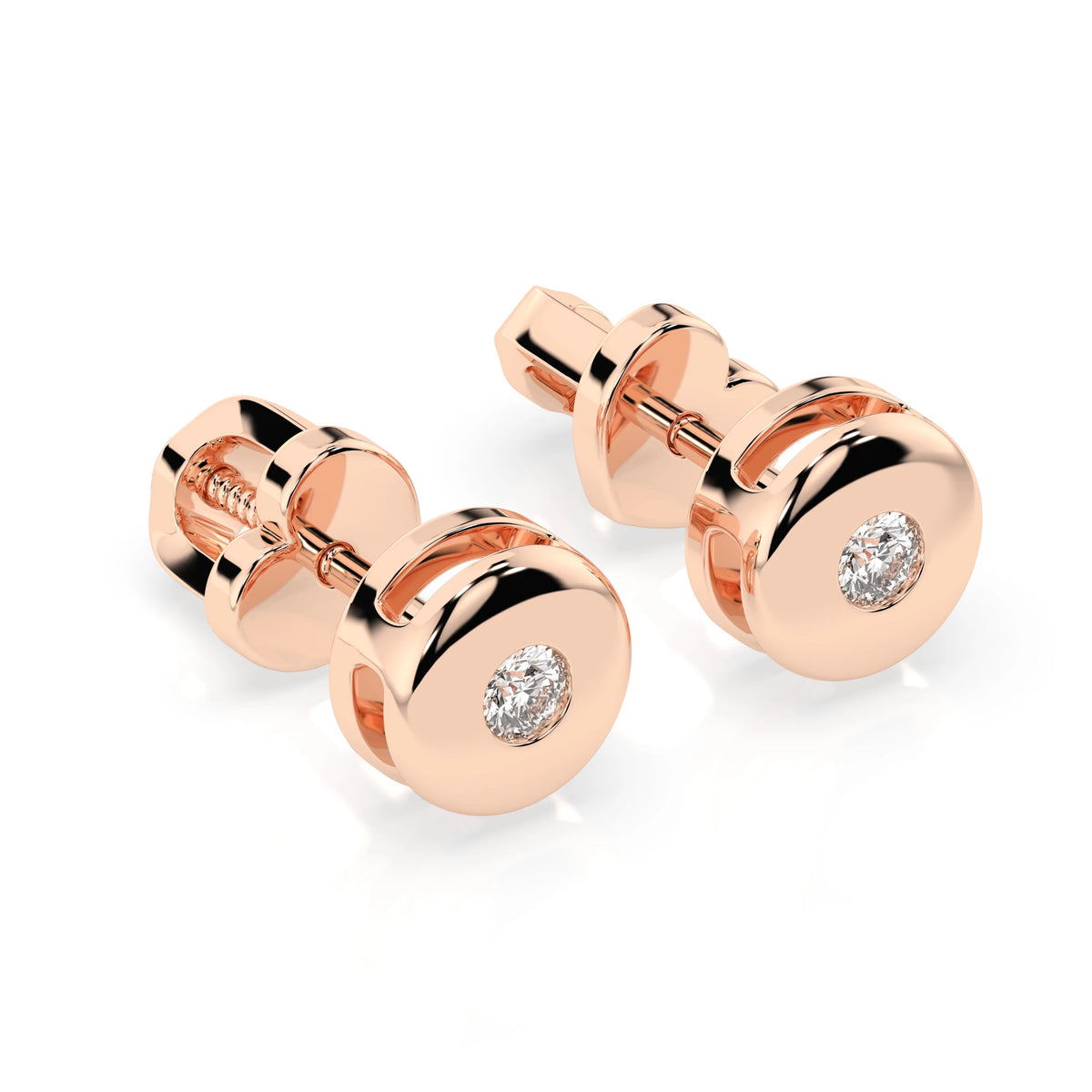 Cercei din Aur cu Diamante Rotunde Briliant 0.08 CT