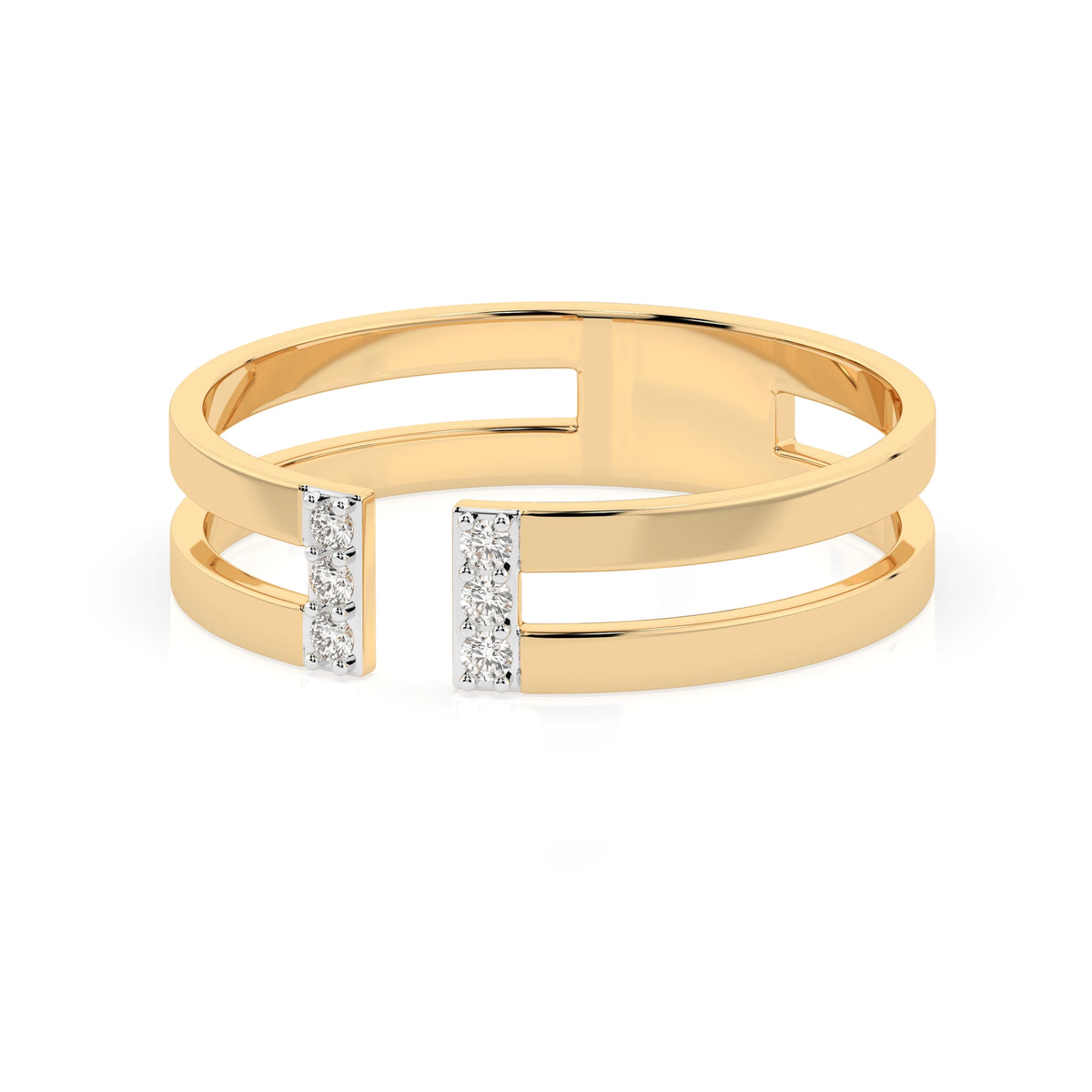 Inel din Aur cu Diamante, Forma Rotund Briliant, 0,06 CT