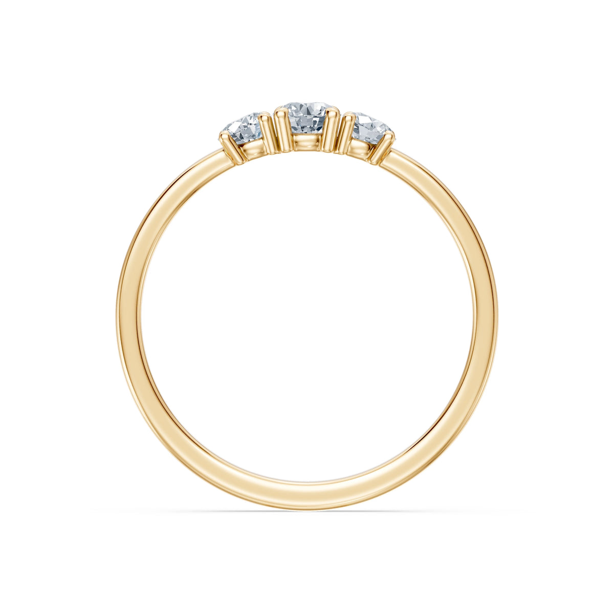 Inel de Logodnă din Aur cu Diamant Central Rotund Briliant și Diamante Laterale 0,33 CT