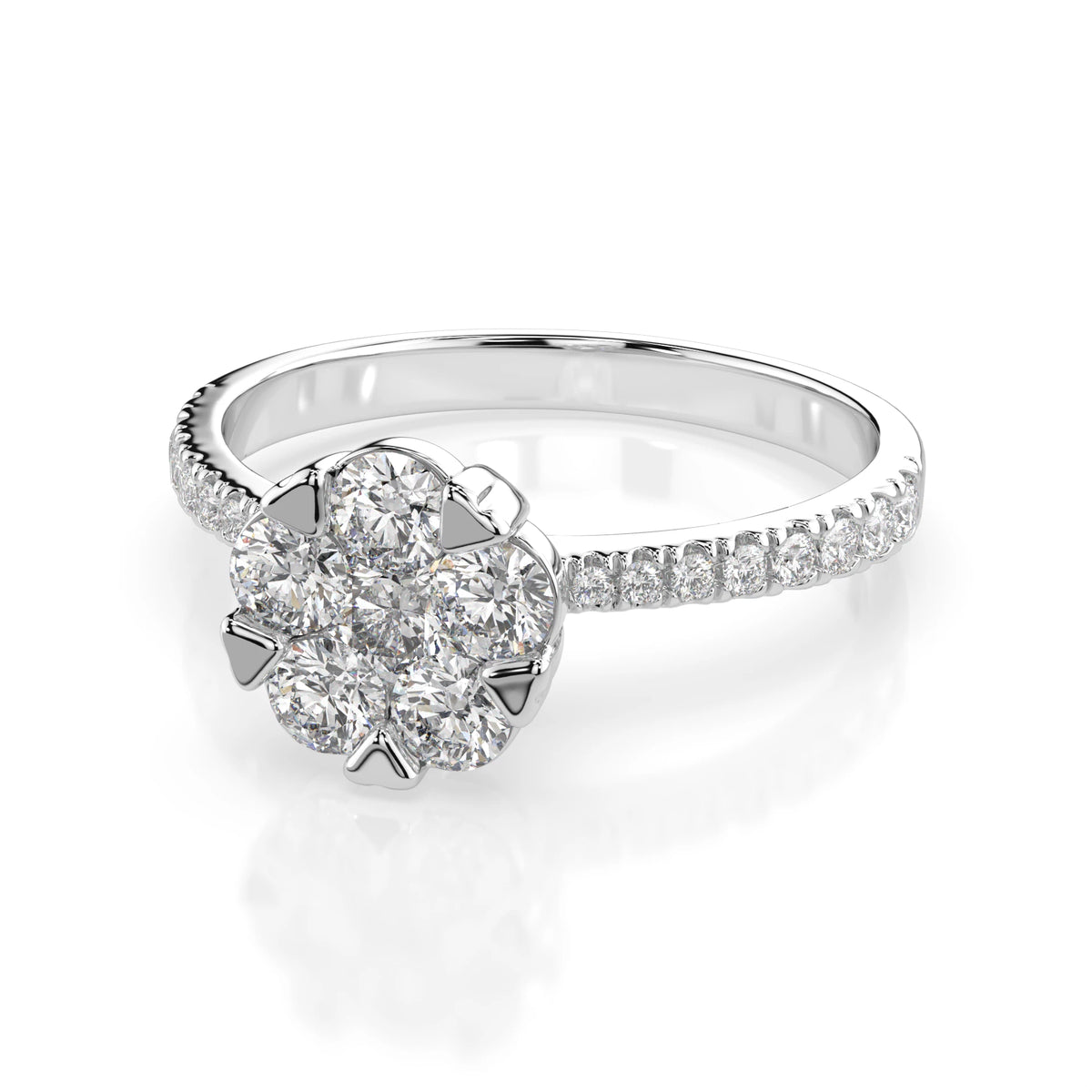 Inel din Aur cu Diamante, Forma Rotund Briliant, 0,79 CT