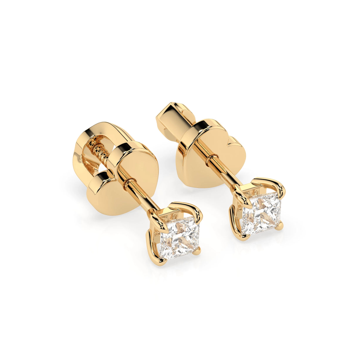 Cercei din Aur cu Diamante, Forma Princess, 0,34 CT