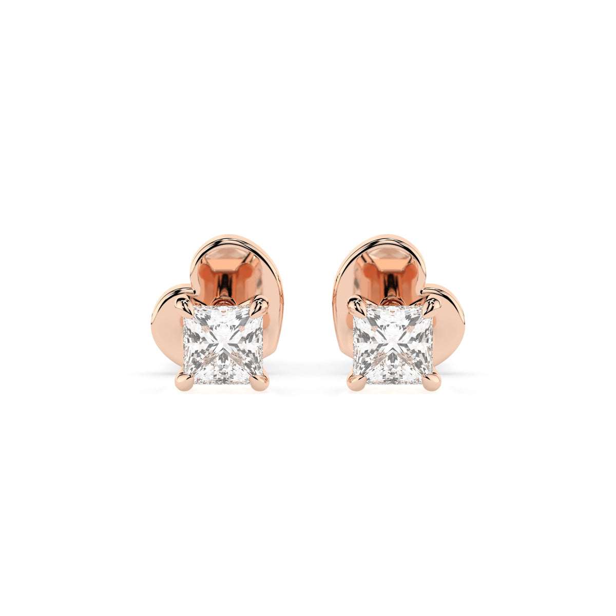 Cercei din Aur cu Diamante, Forma Princess, 0,34 CT