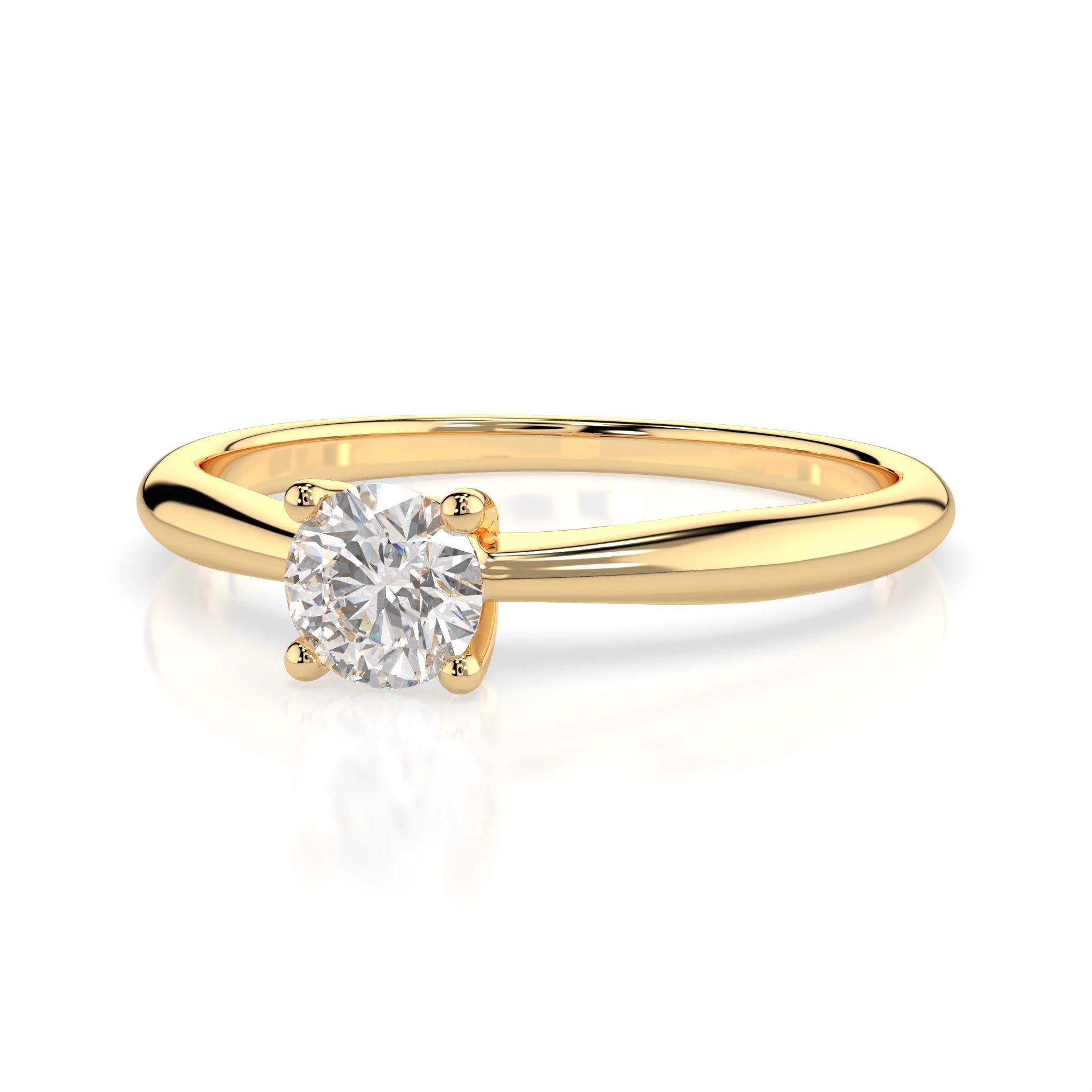 Inel de Logodnă Solitaire din Aur, Diamant Rotund Briliant 0.30 CT
