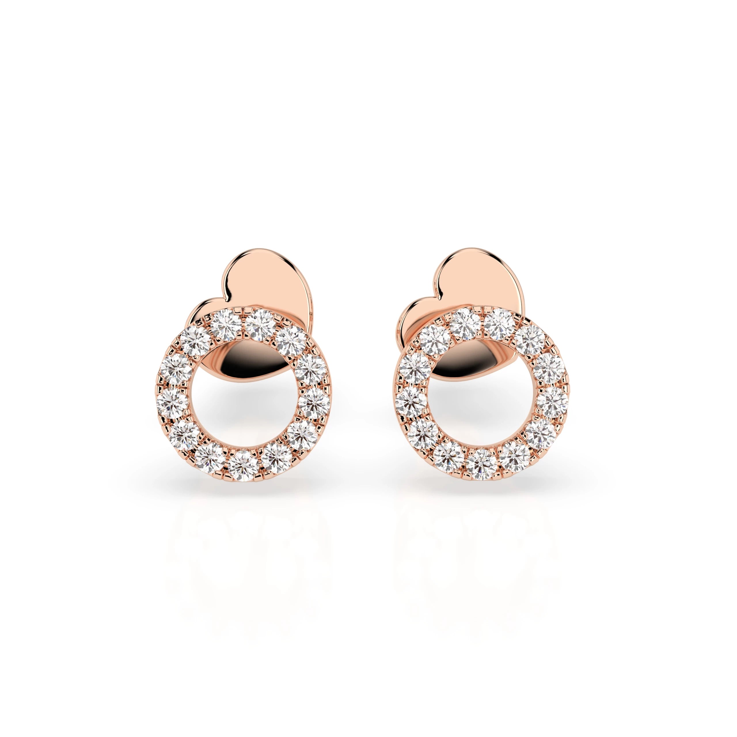 Cercei din Aur cu Diamante Rotunde Briliant 0.16 CT
