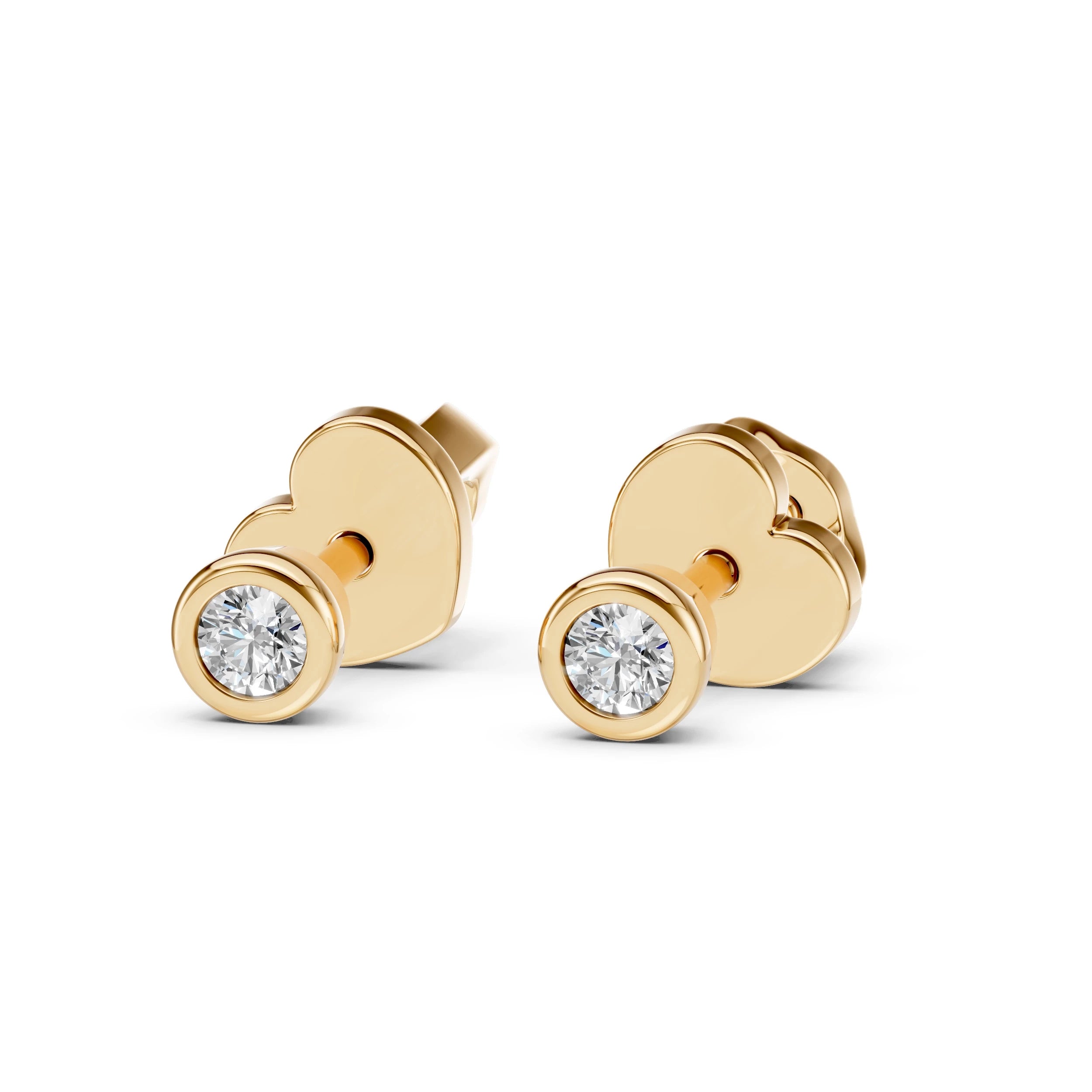 Cercei din Aur cu Diamante Rotunde Briliant 0.09 CT