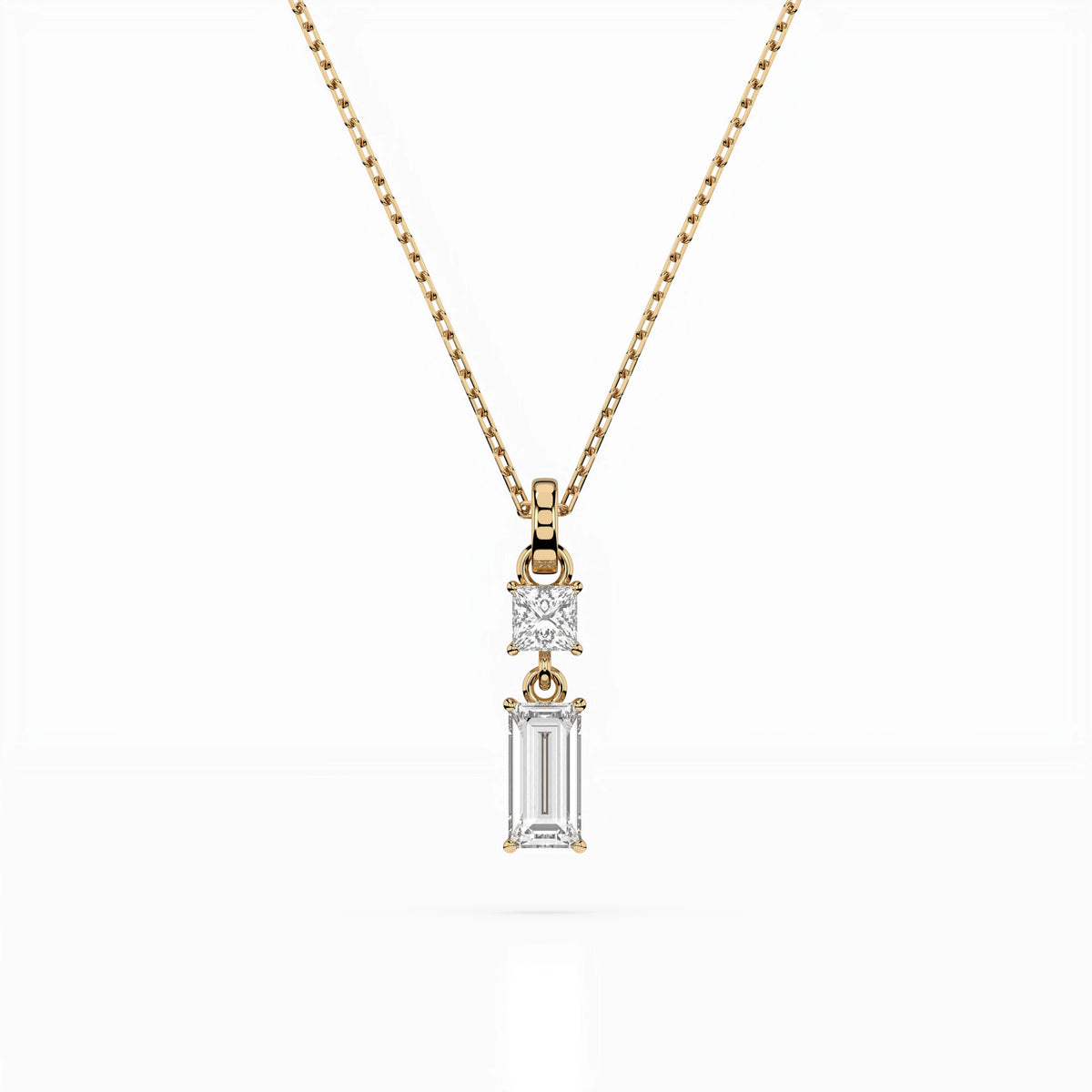 Colier din Aur cu Diamante, Forma Baguette, 0,40 CT
