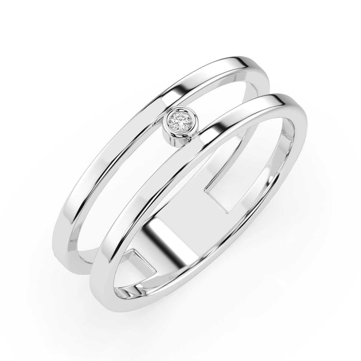 Inel din Aur cu Diamant, Forma Rotund Briliant, 0,02 CT