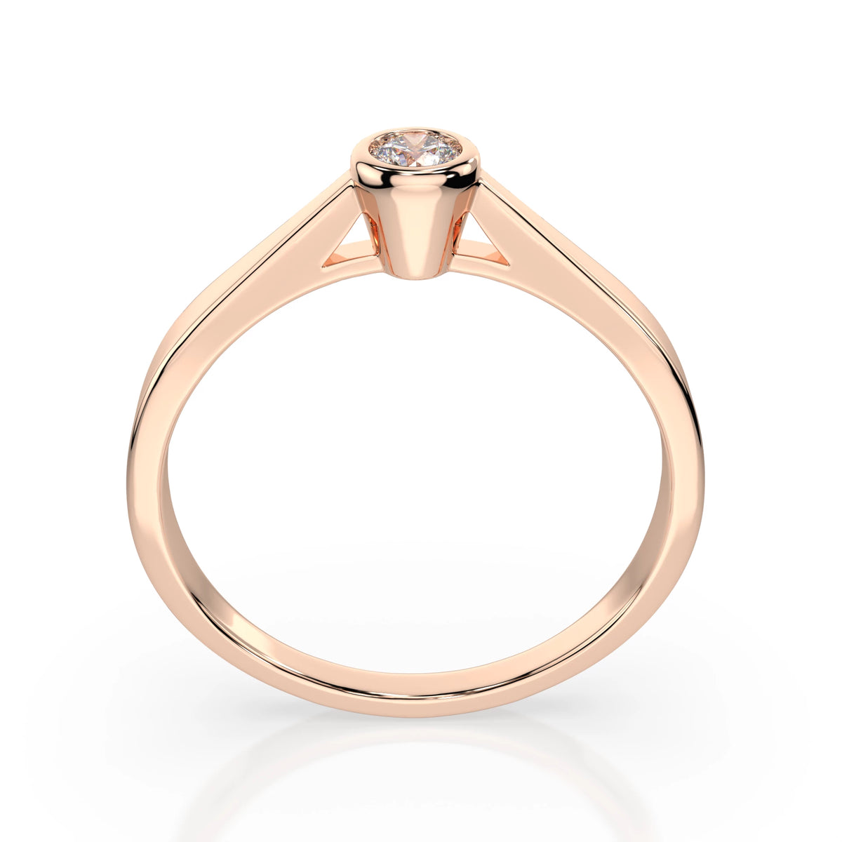 Inel de Logodnă Solitaire din Aur, Diamant Rotund Briliant 0,15 CT