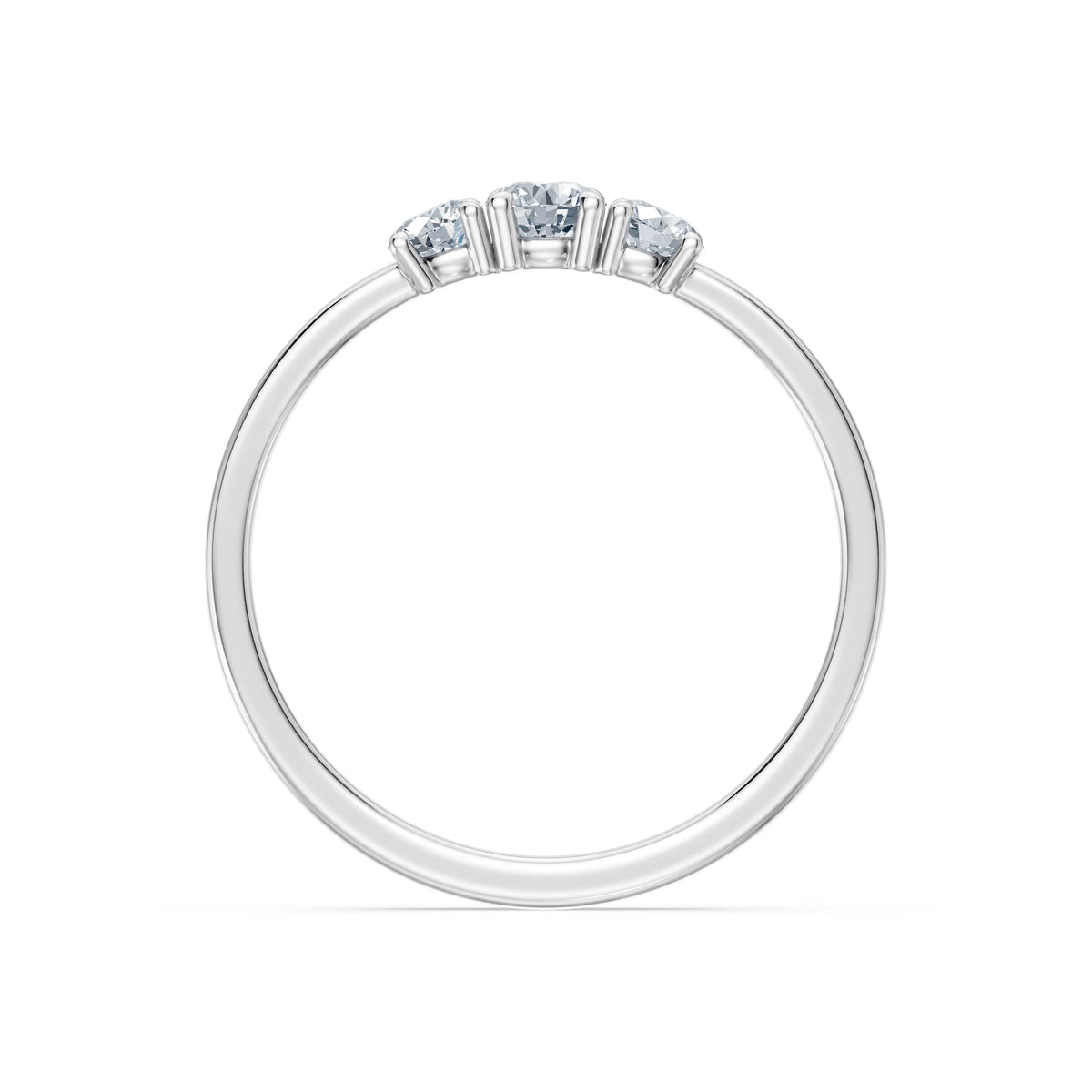 Inel de Logodnă din Aur cu Diamant Central Rotund Briliant și Diamante Laterale 0,33 CT