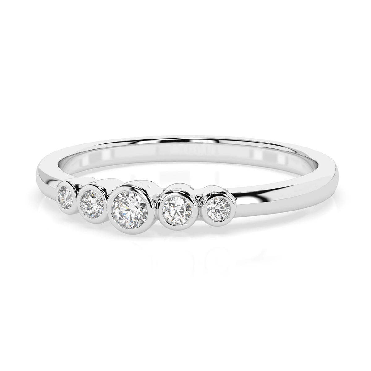 Inel din Aur cu Diamante, Forma Rotund Briliant, 0,08 CT