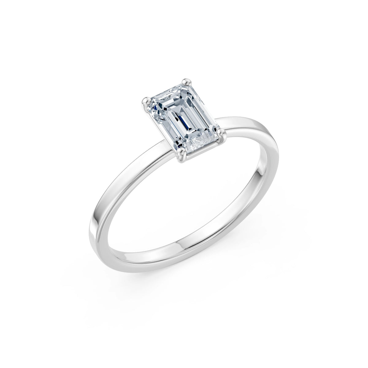 Inel de Logodnă Solitaire din Aur, Diamant Emerald 1,00 CT