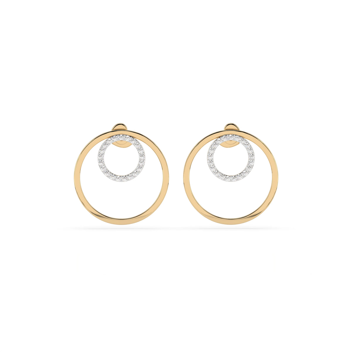 Cercei din Aur cu Diamante, Forma Rotund Briliant, 0,25 CT