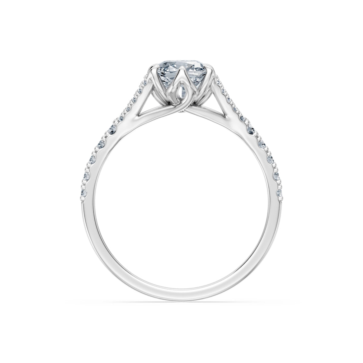 Inel de Logodnă din Aur cu Diamant Central Cushion și Diamante Laterale 1,81 CT