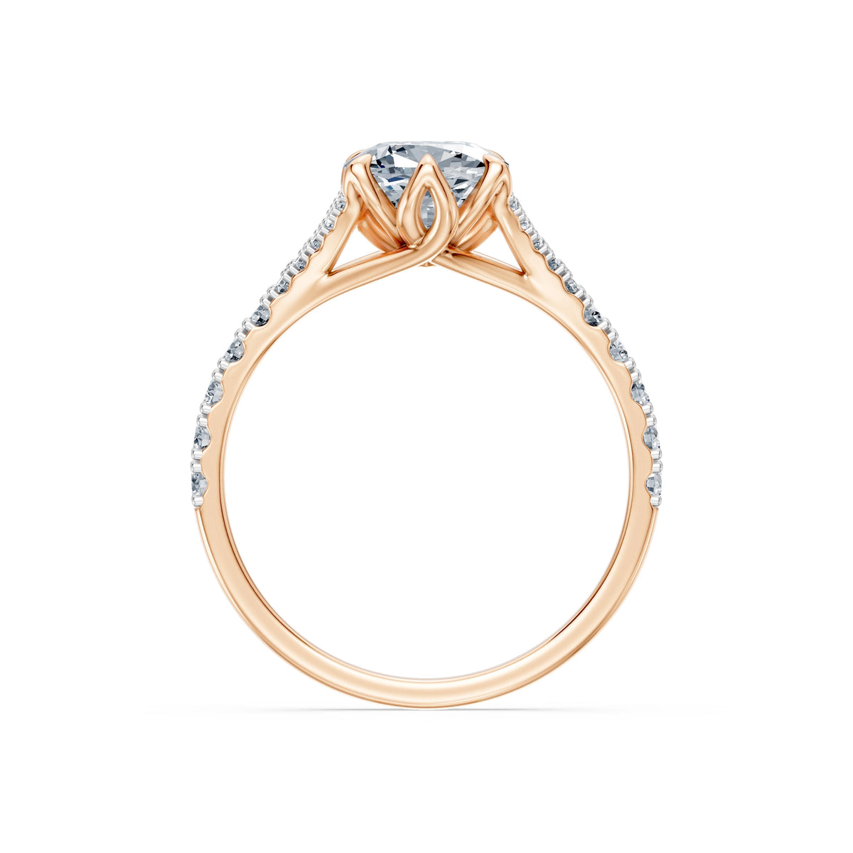 Inel de Logodnă din Aur cu Diamant Central Cushion și Diamante Laterale 2,37 CT