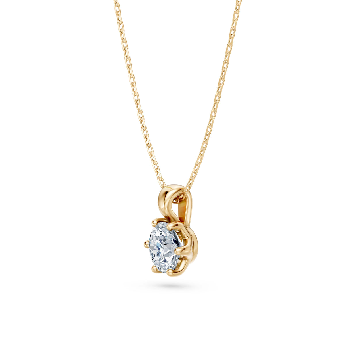 Colier din Aur cu Diamant, Forma Rotund Briliant, 0,50 CT