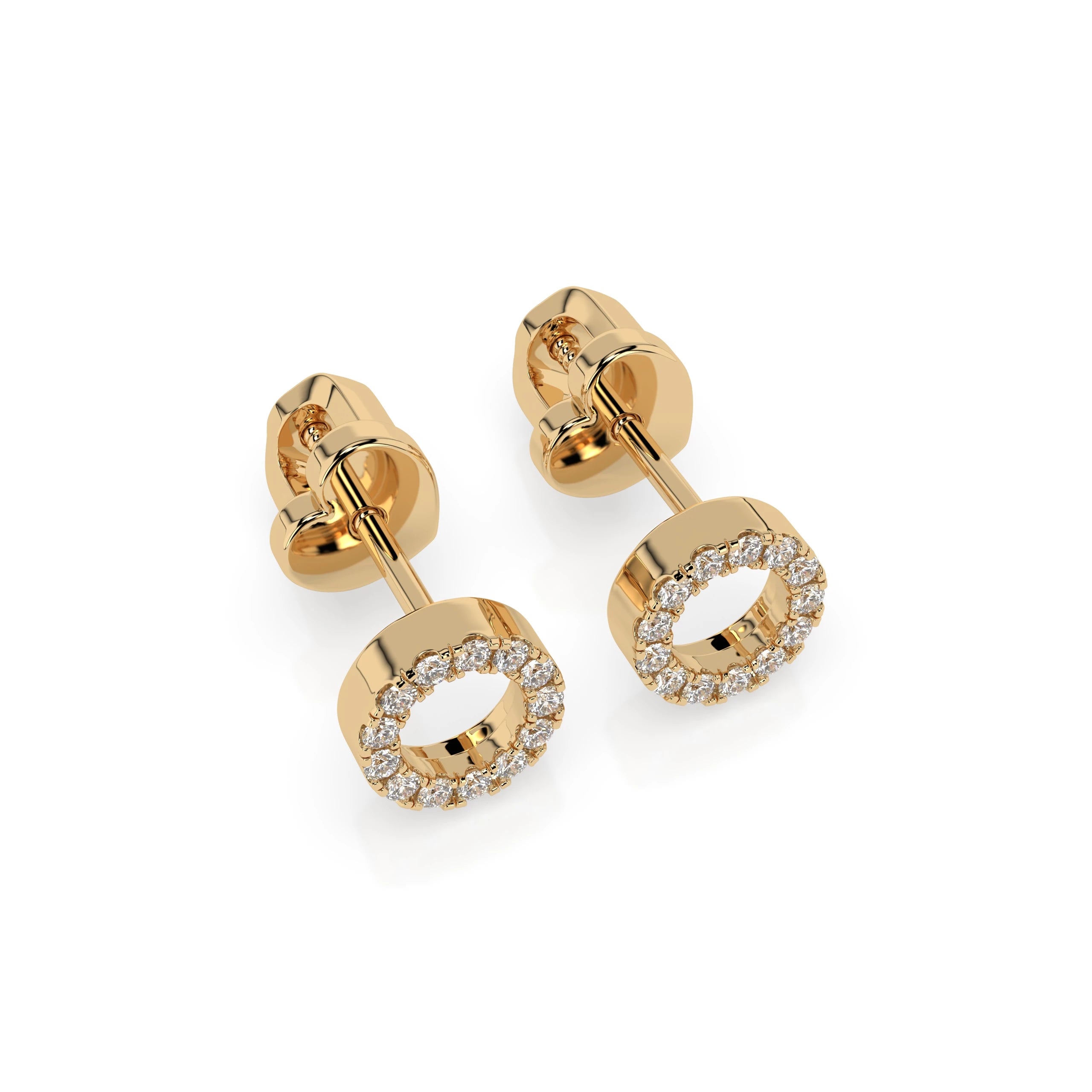 Cercei din Aur cu Diamante Rotunde Briliant 0.16 CT
