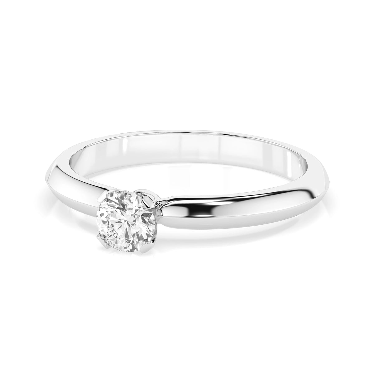 Inel de Logodnă Solitaire din Aur, Diamant Rotund Briliant 0,30 CT