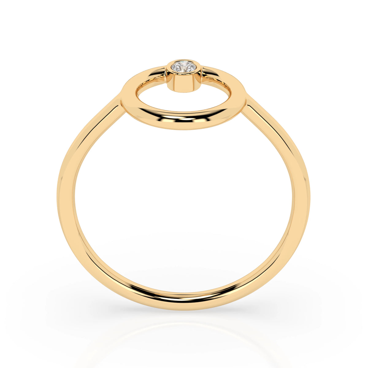 Inel din Aur cu Diamant, Forma Rotund Briliant, 0,03 CT