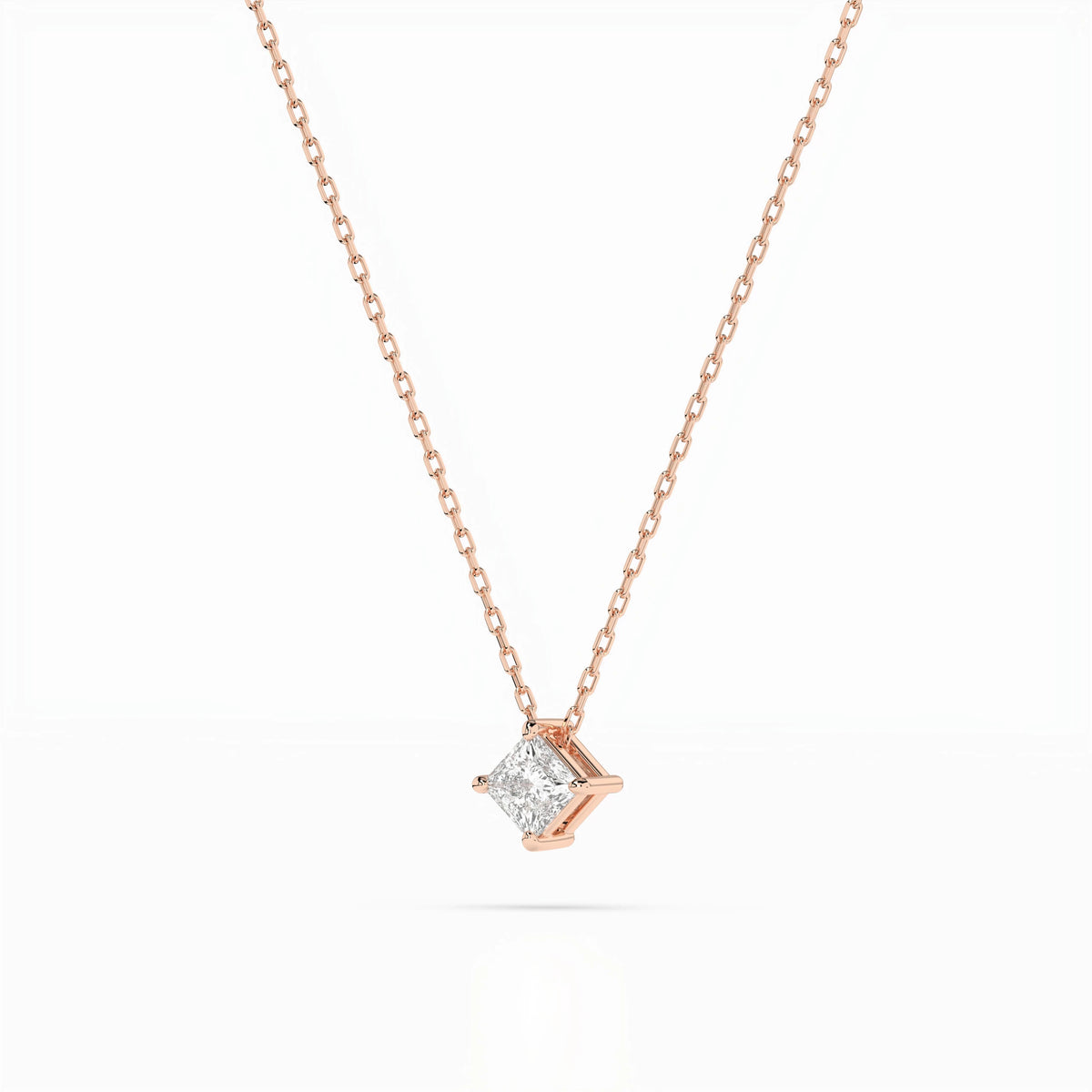 Colier din Aur cu Diamant, Forma Princess, 0,17 CT