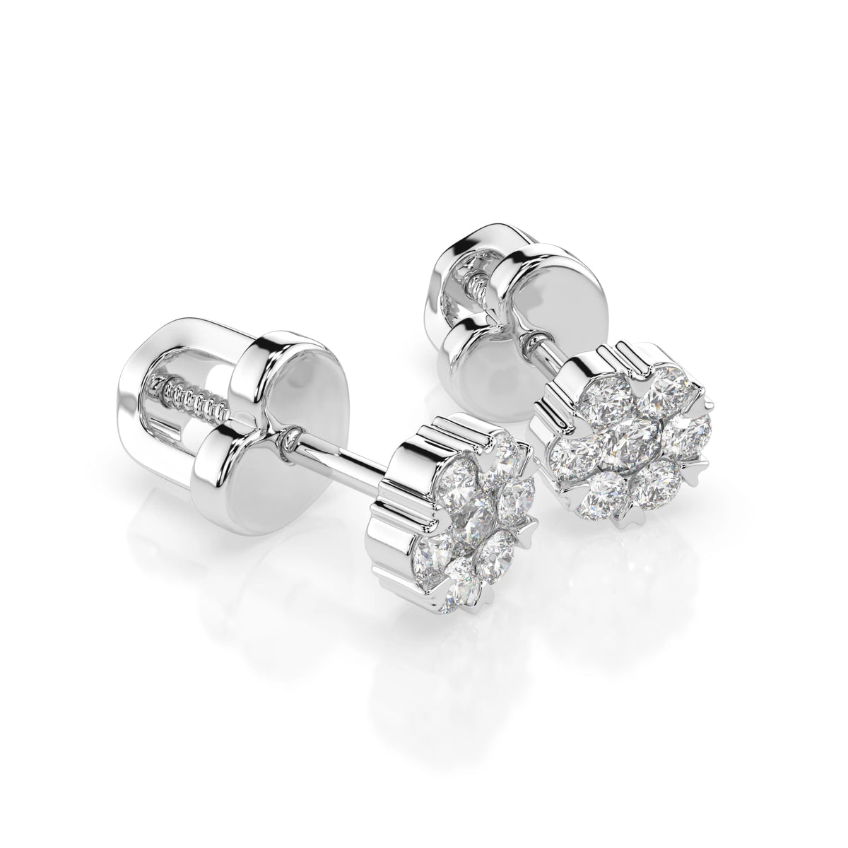 Cercei din Aur cu Diamante Rotunde Briliant 0.21 CT