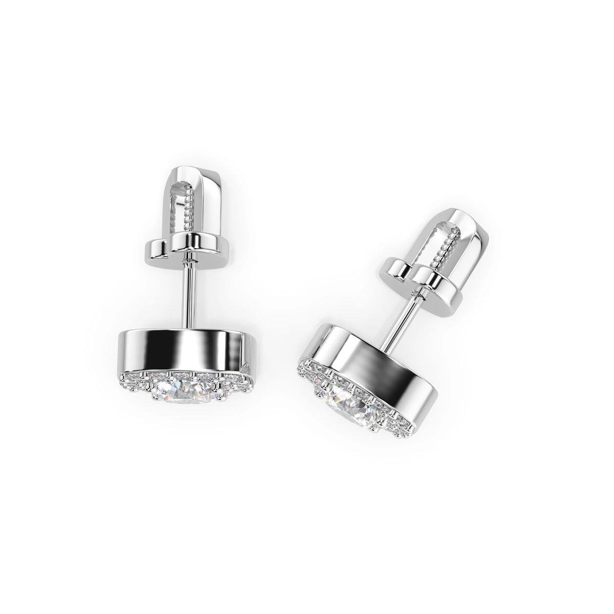 Cercei din Aur cu Diamante, Forma Rotund Briliant, 0,78 CT