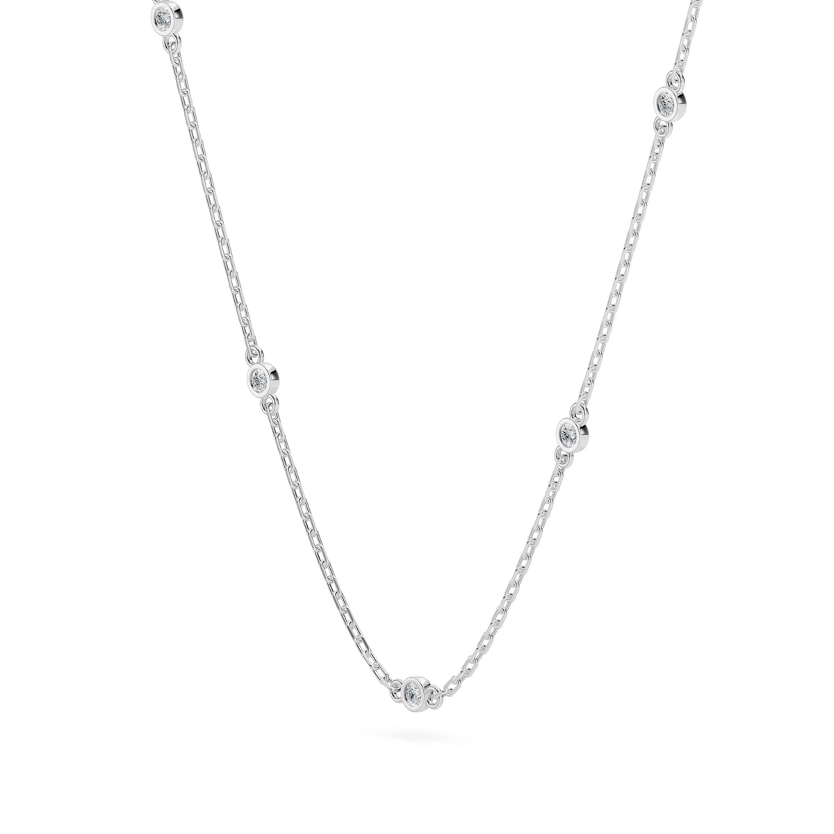 Colier din Aur cu Diamante, Forma Rotund Briliant, 0,07 CT
