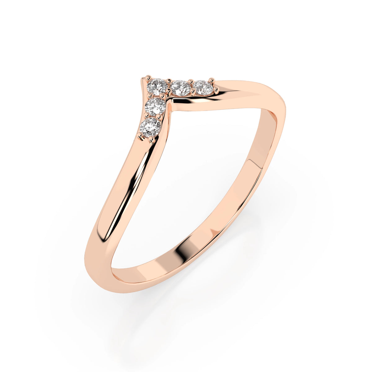 Inel din Aur cu Diamante, Forma Rotund Briliant, 0,05 CT