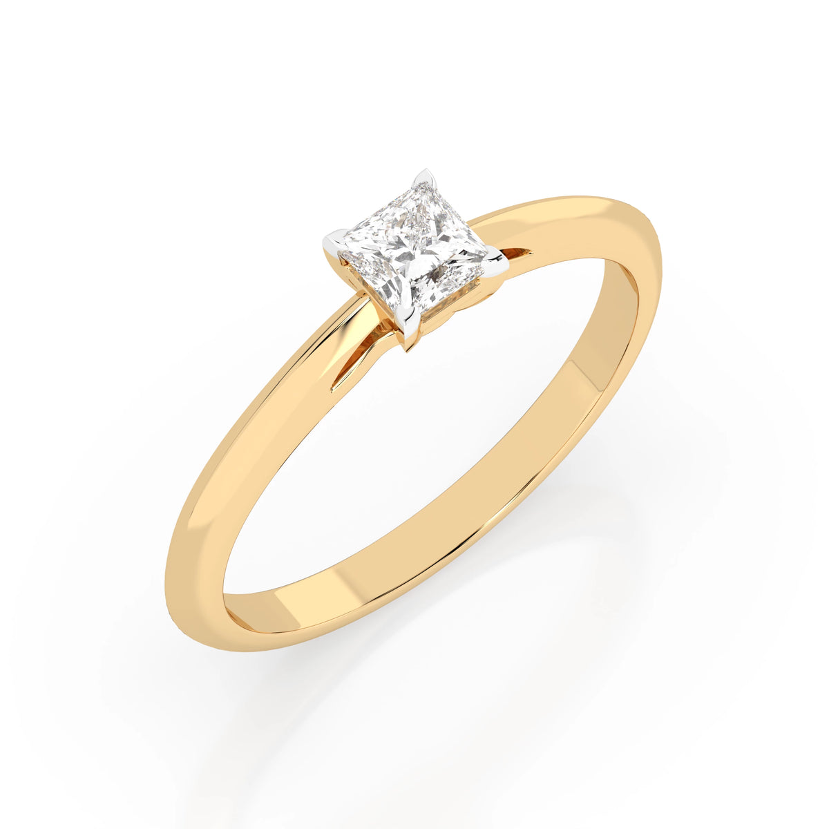 Inel de Logodnă Solitaire din Aur, Diamant Princess 0,30 CT