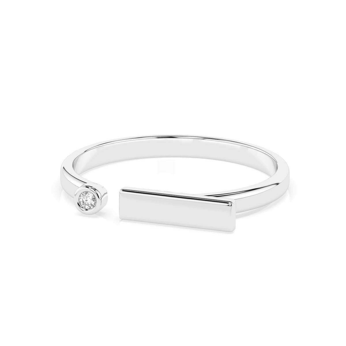 Inel din Aur cu Diamant, Forma Rotund Briliant, 0,02 CT