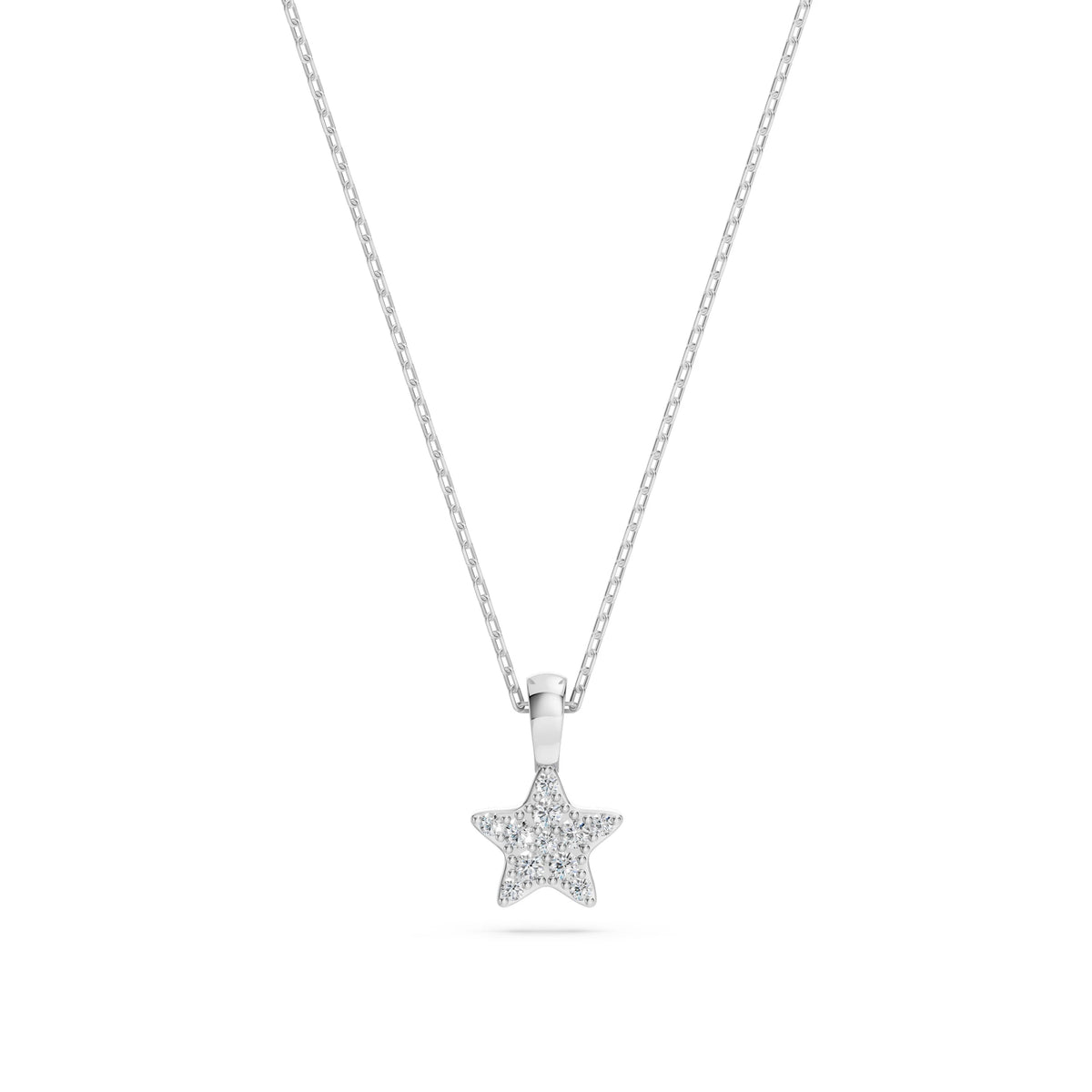 Colier din Aur cu Diamante, Forma Rotund Briliant, 0,08 CT