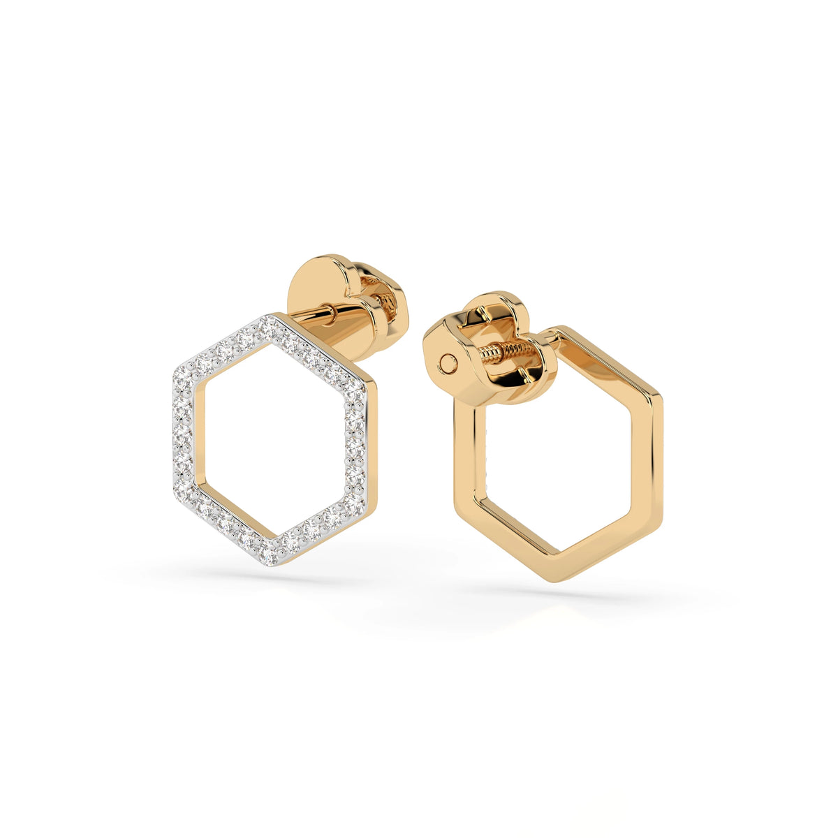 Cercei din Aur cu Diamante, Forma Rotund Briliant, 0,29 CT