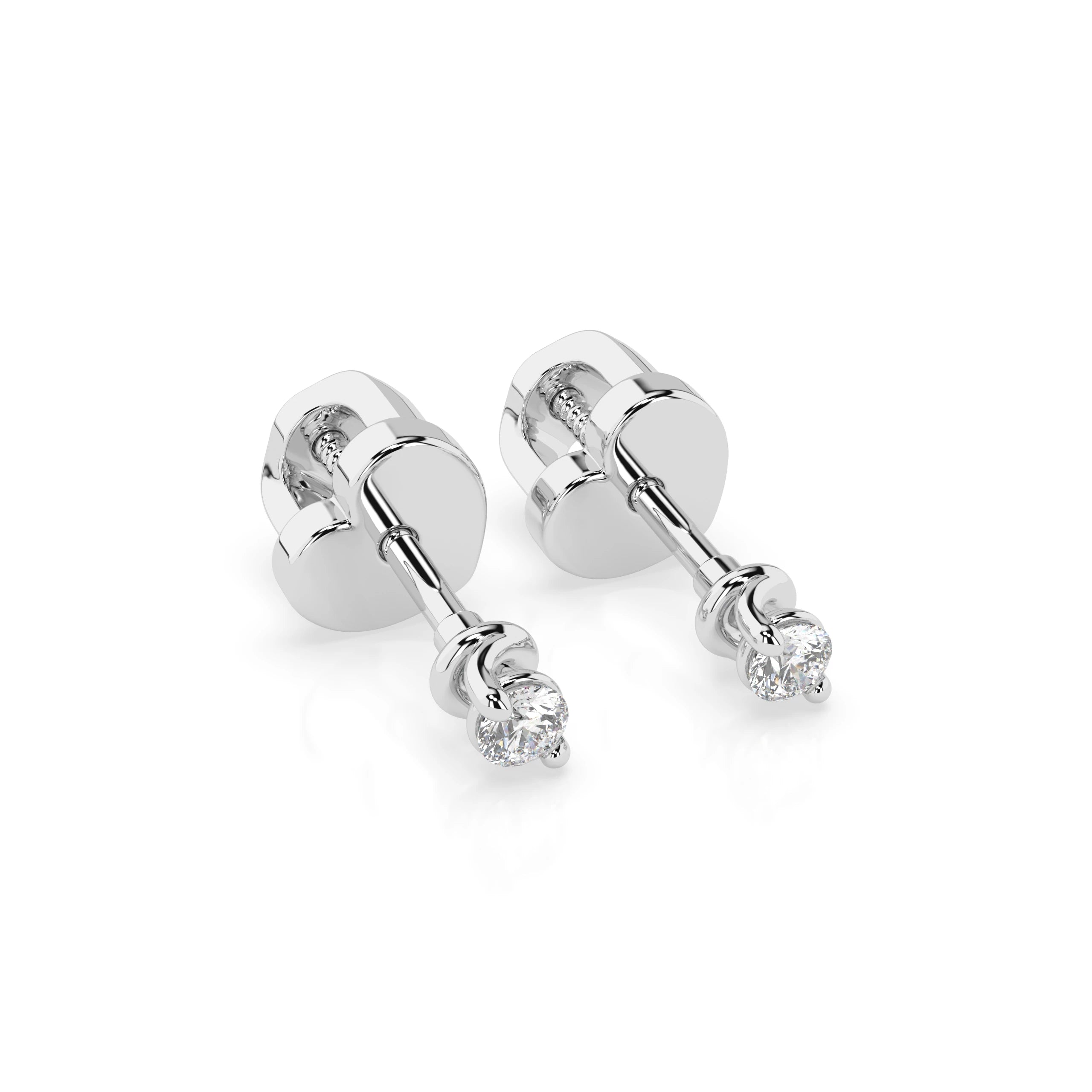 Cercei din Aur cu Diamante Rotunde Briliant 0.08 CT