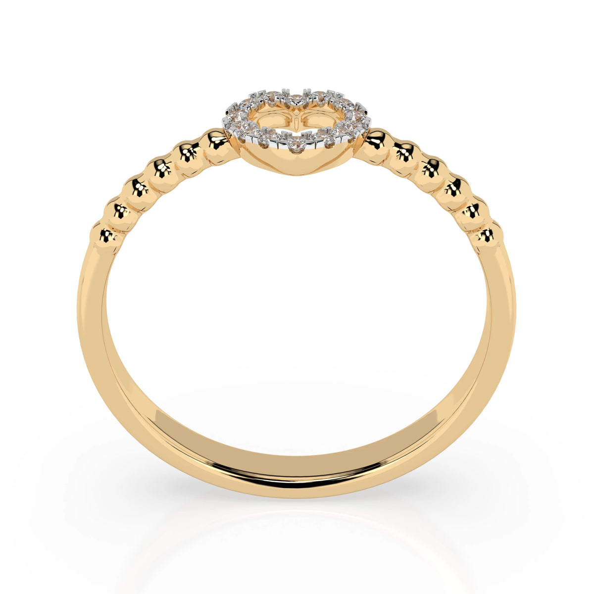 Inel din Aur cu Diamante, Forma Rotund Briliant, 0,07 CT
