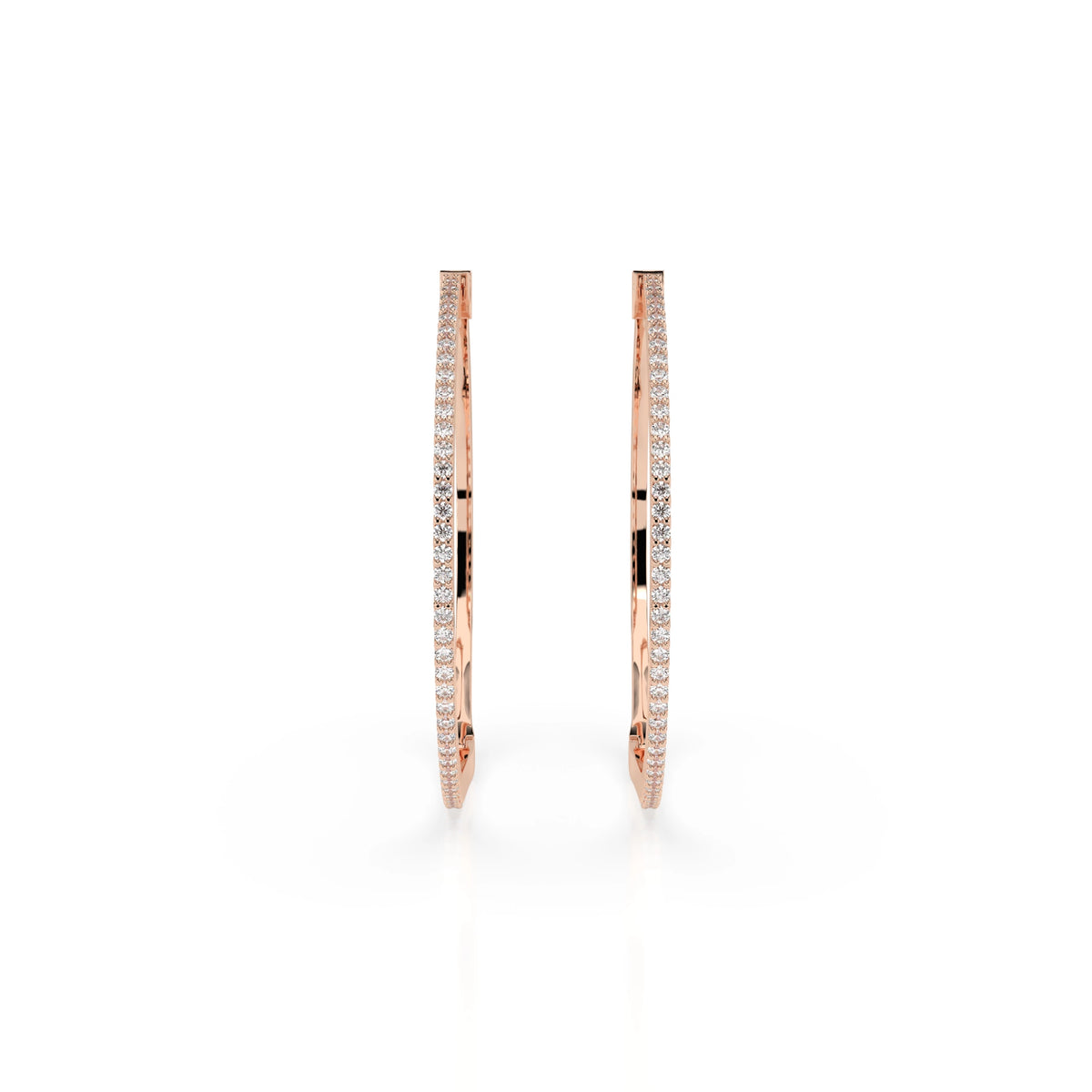Cercei din Aur cu Diamante, Forma Rotund Briliant, 0,38 CT