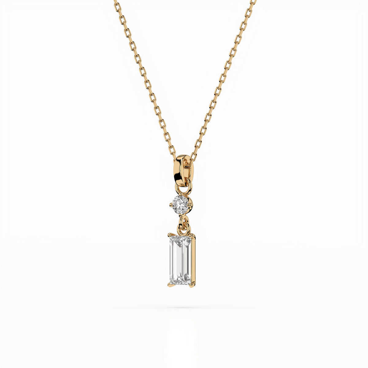Colier din Aur cu Diamante, Forma Baguette, 0,34 CT
