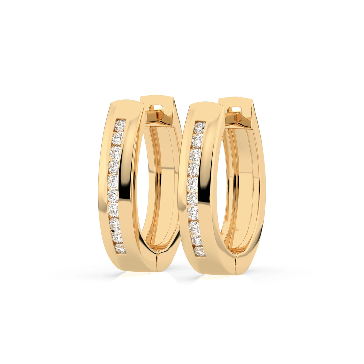 Cercei din Aur cu Diamante, Forma Rotund Briliant, 0,16 CT